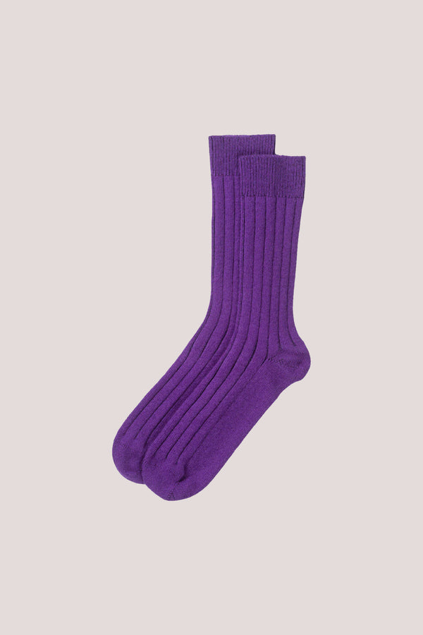 Men's Knitted Cashmere Bed Socks Purple