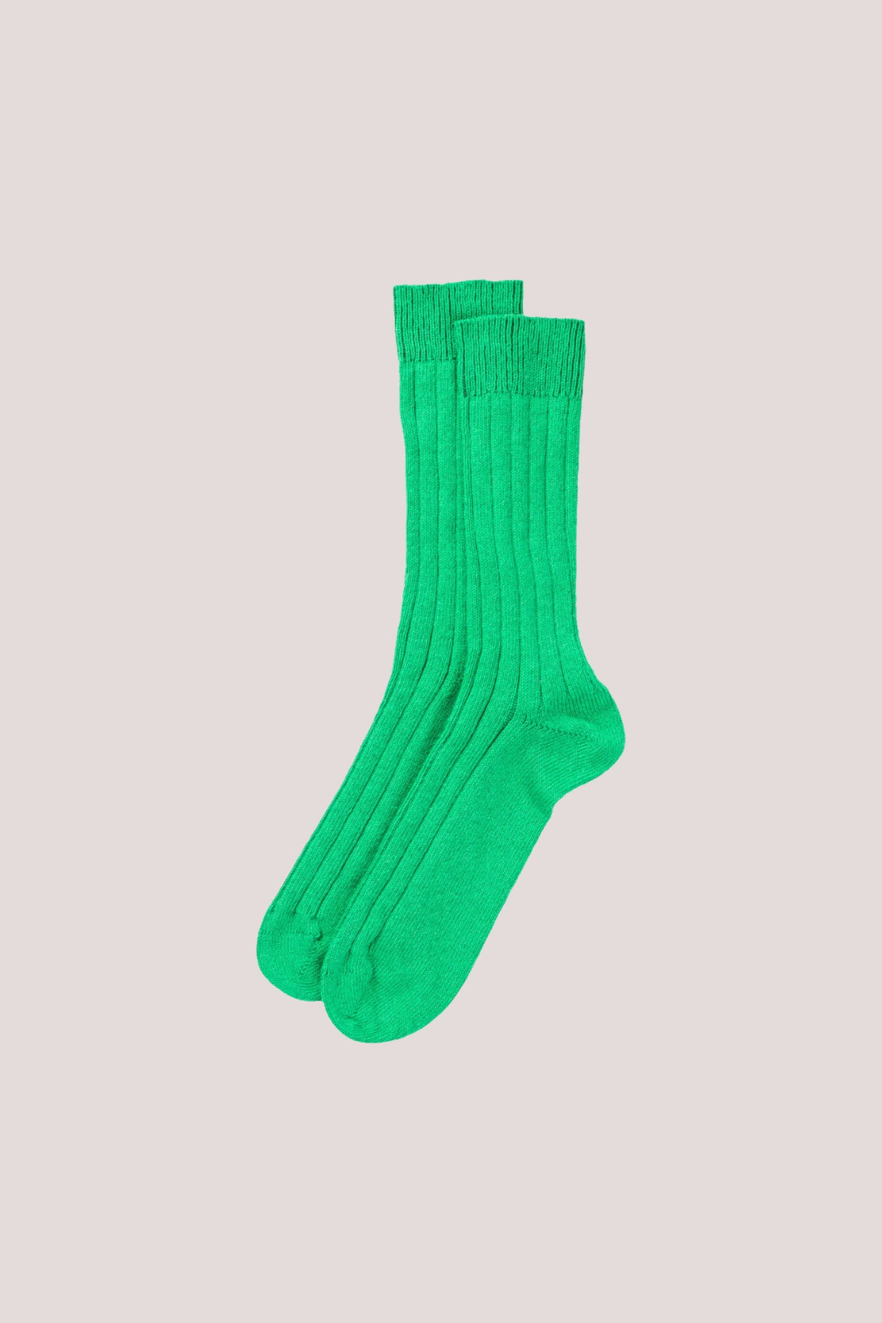 Men's Knitted Cashmere Bed Socks Lime Green