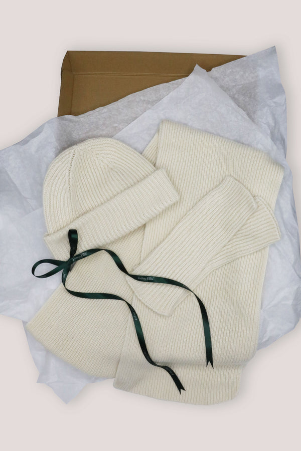 Cashmere & Silk Blend Scarf, Wrist Warmers & Beanie Gift Set