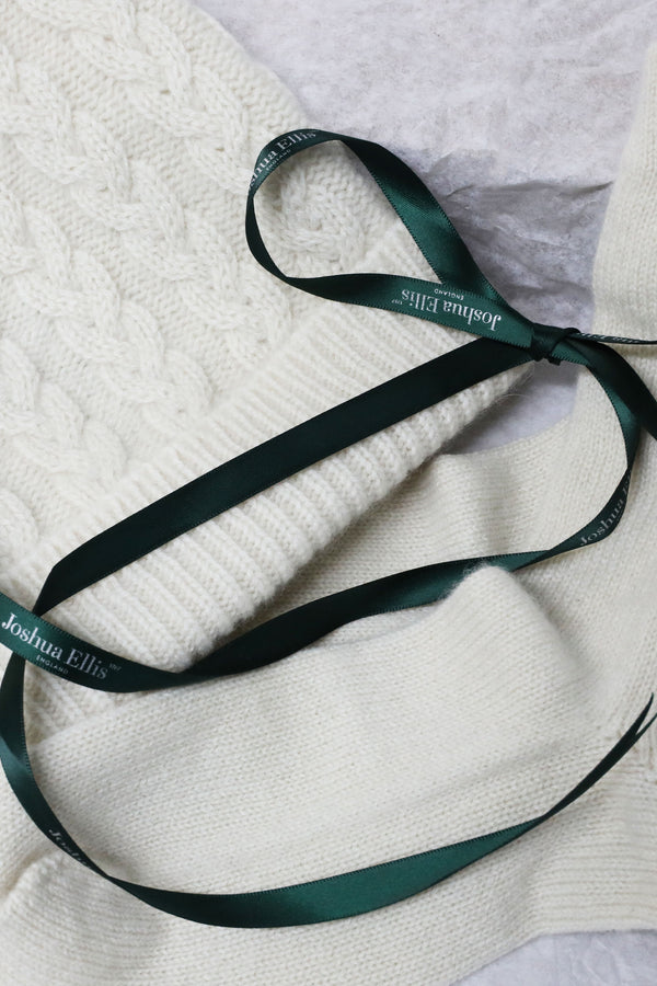 Women's Cashmere Cable Knit Beanie & Bed Socks Natural Undyed Gift Set