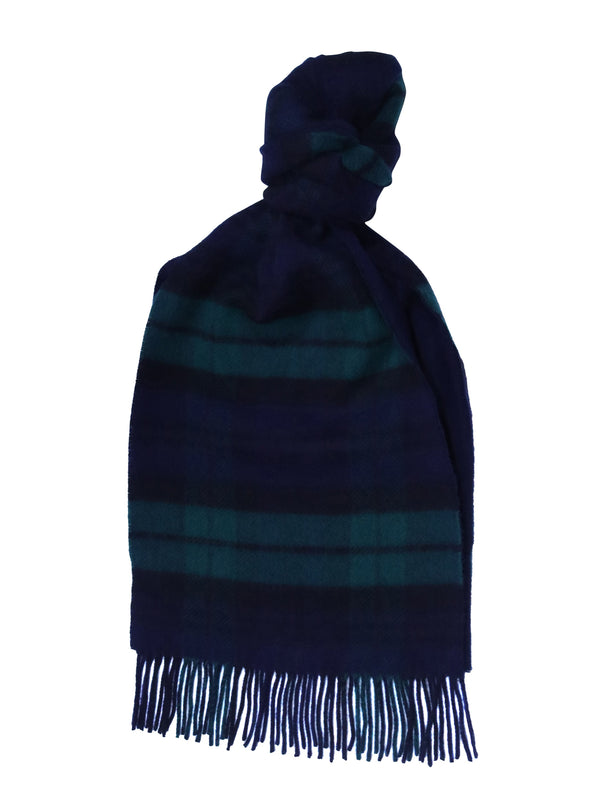 Reversible Classic Check Cashmere Blend Scarf Green x Pinstripe