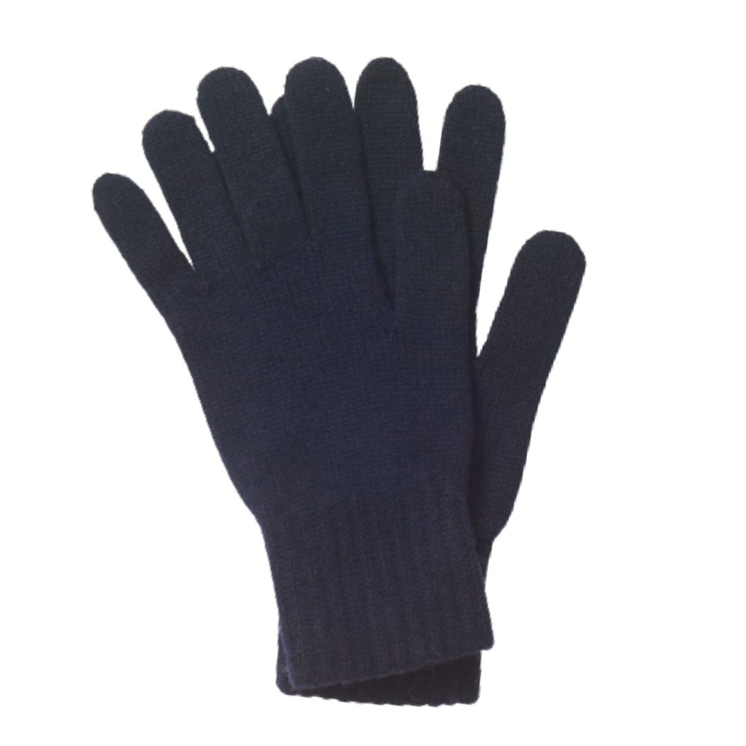 Men's Plain Knit Cashmere Gloves Navy Blue