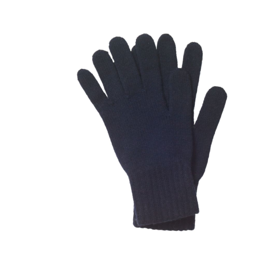 Woman's Plain Knit Cashmere Gloves Navy Blue