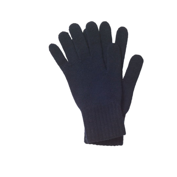 Woman's Plain Knit Cashmere Gloves Navy Blue