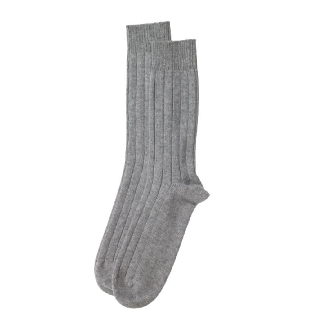 Men's Knitted Cashmere Bed Socks Grey