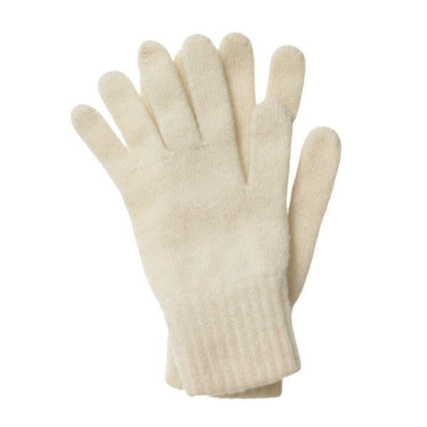 Woman's Plain Knit Cashmere Gloves Natural Undyed