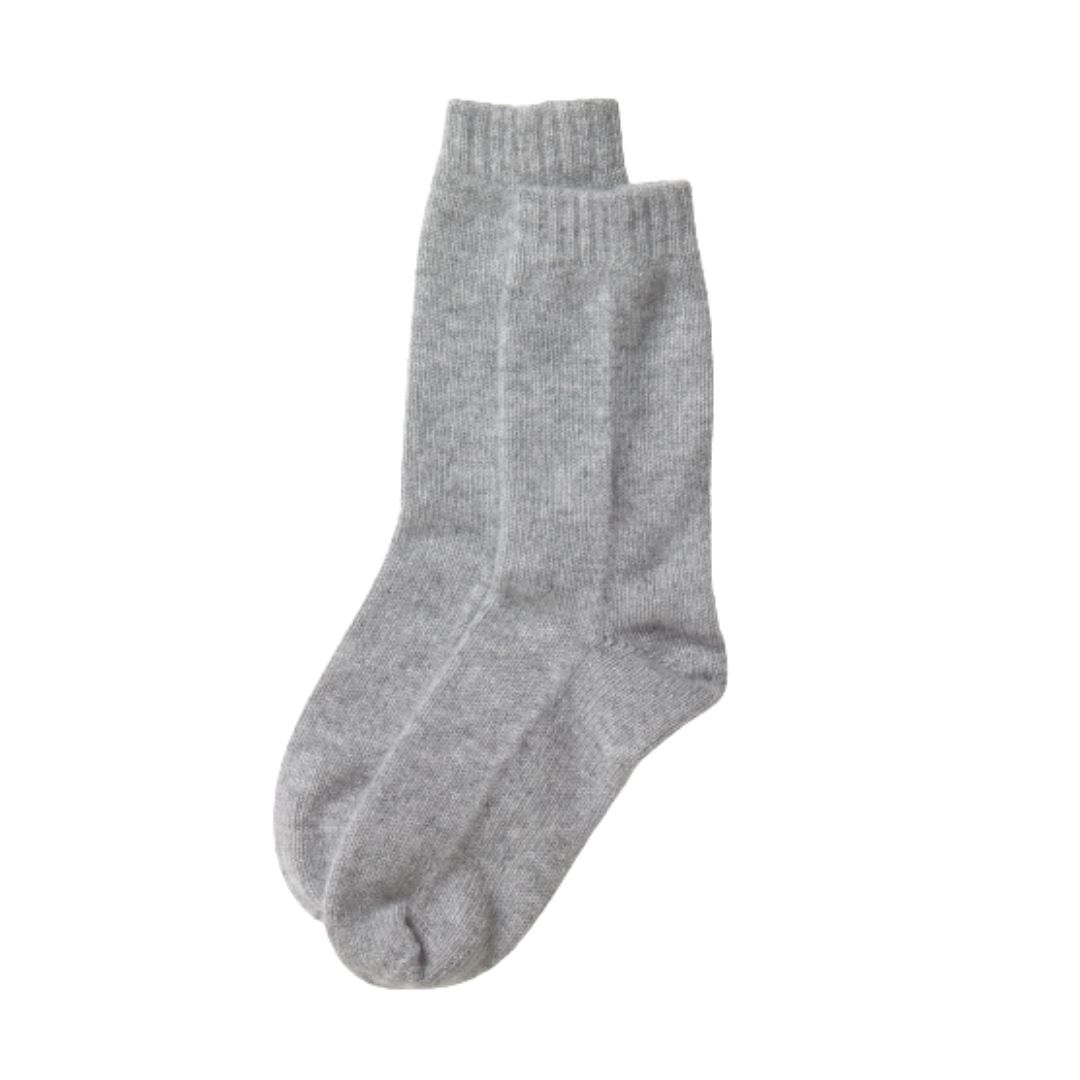 Women's Rib Knit Cashmere Socks Grey