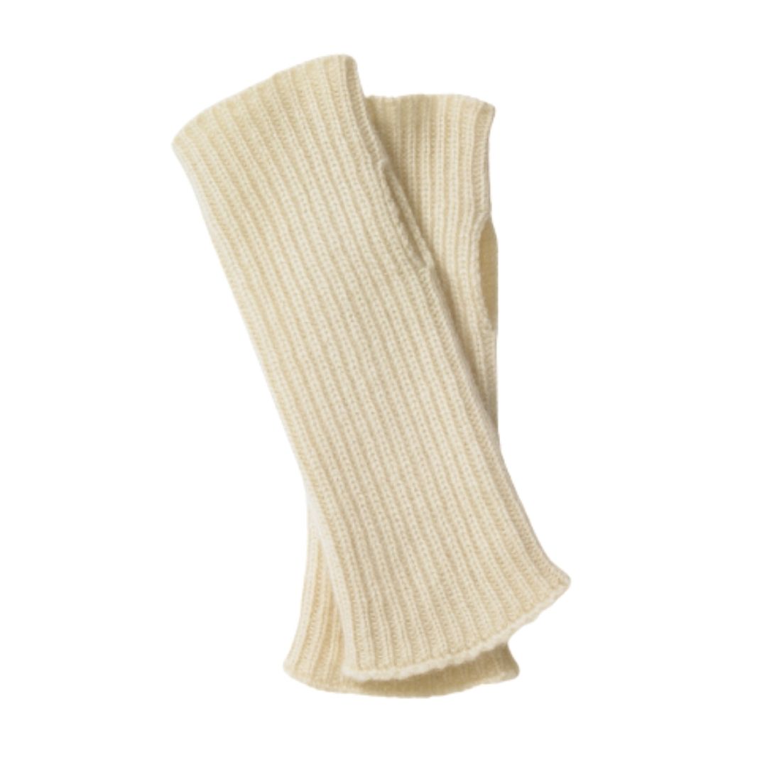 Rib Knit Cashmere Wrist Warmer Natural Undyed