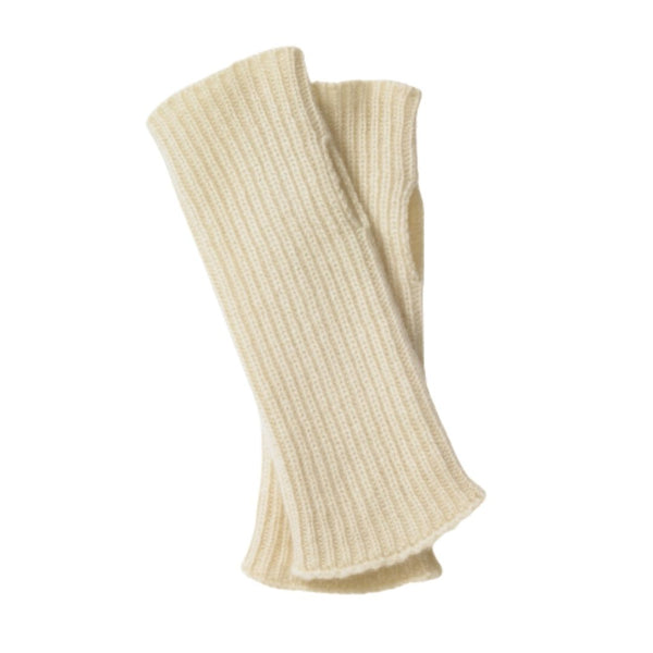 Rib Knit Cashmere Wrist Warmer Natural Undyed