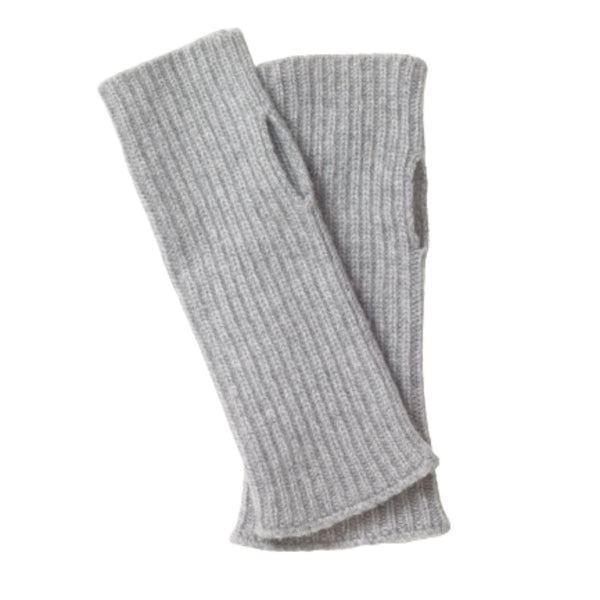 Rib Knit Cashmere Wrist Warmer Grey