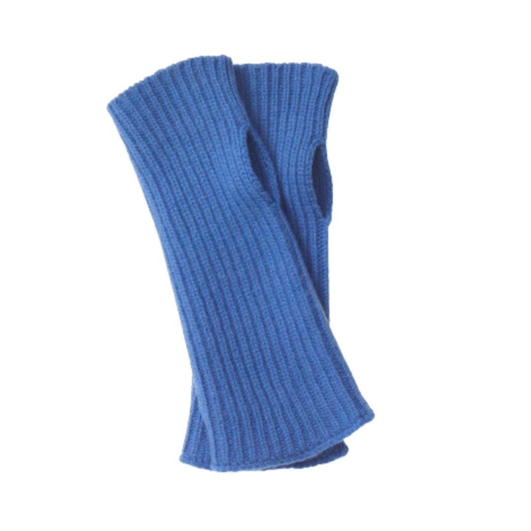 Rib Knit Cashmere Wrist Warmer Sapphire