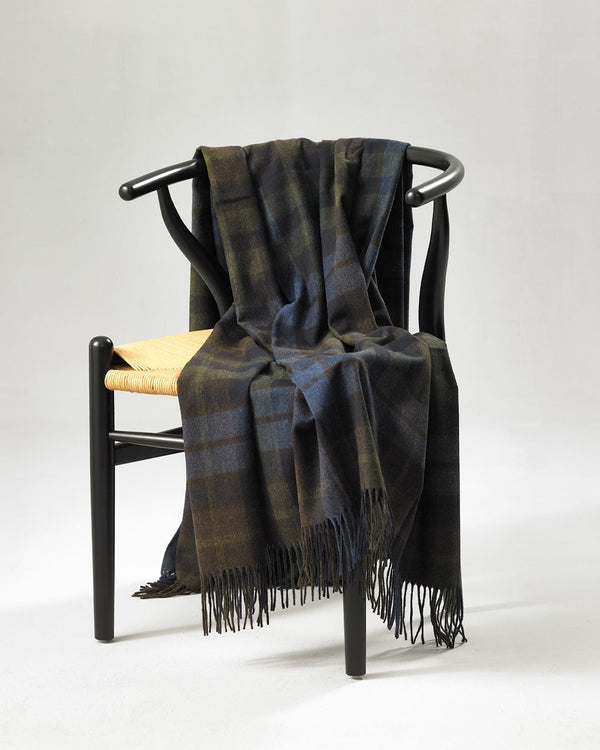 Classic Plaid Brushed Cashmere Blend Throw