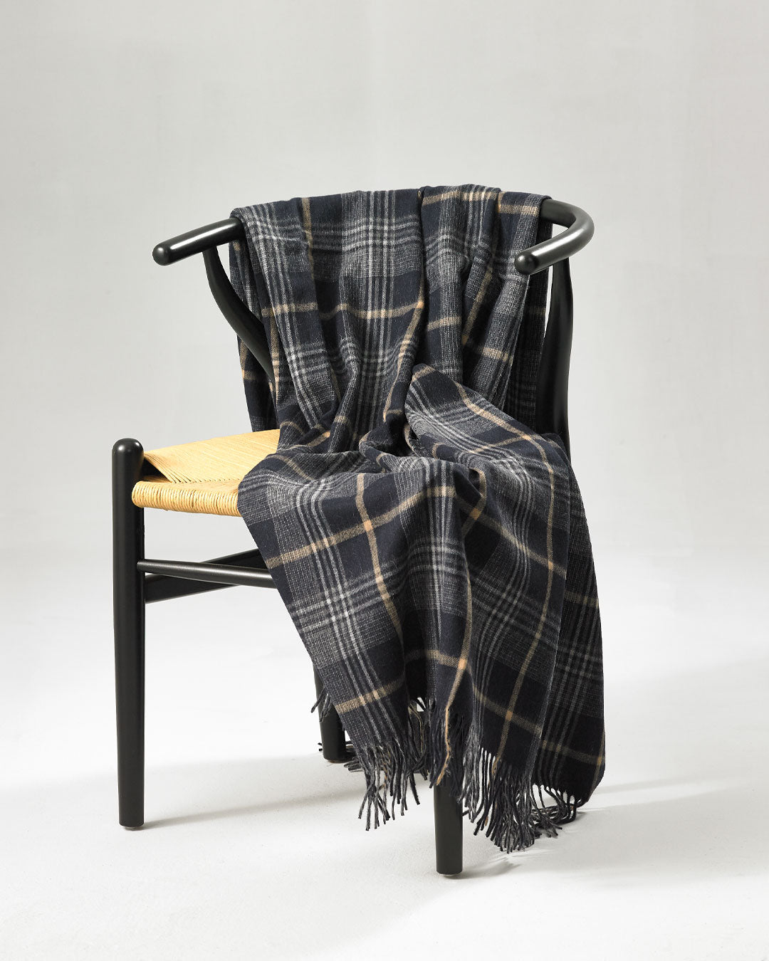 Class Check Tassel Hem Brushed Alpaca Blend Throw